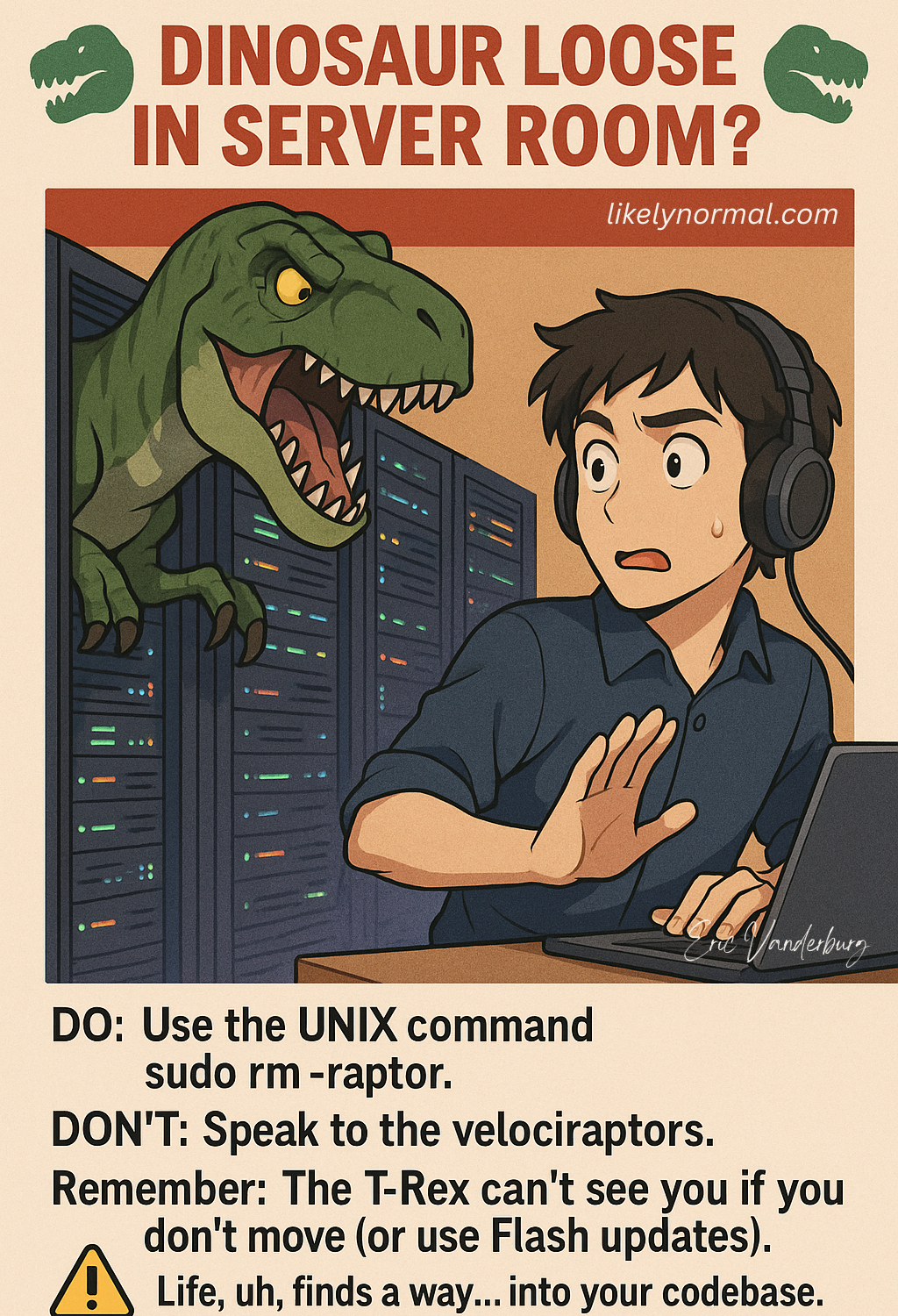 Server Room Dinosaur
